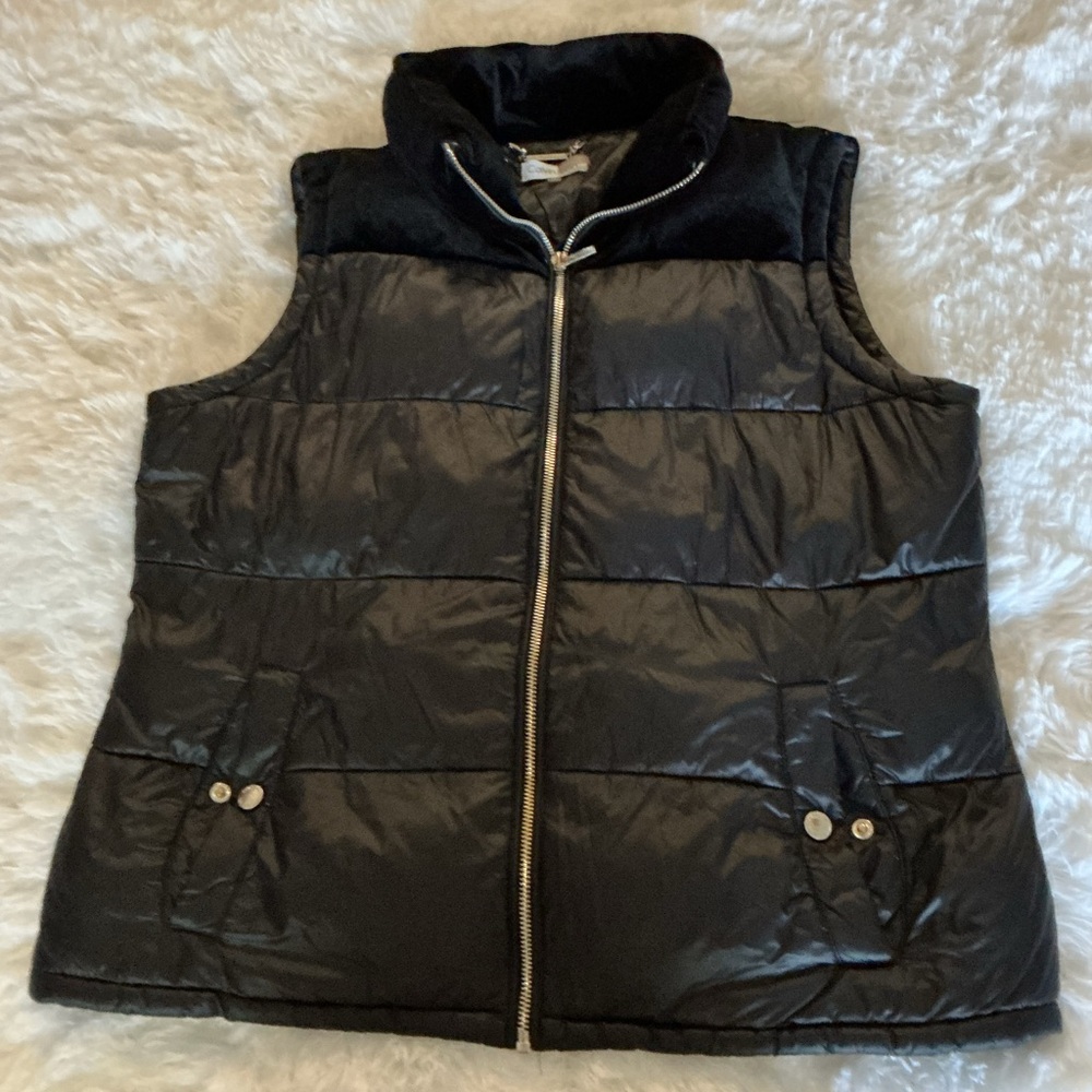 Calvin Klein Glossy Black Quilted Vest